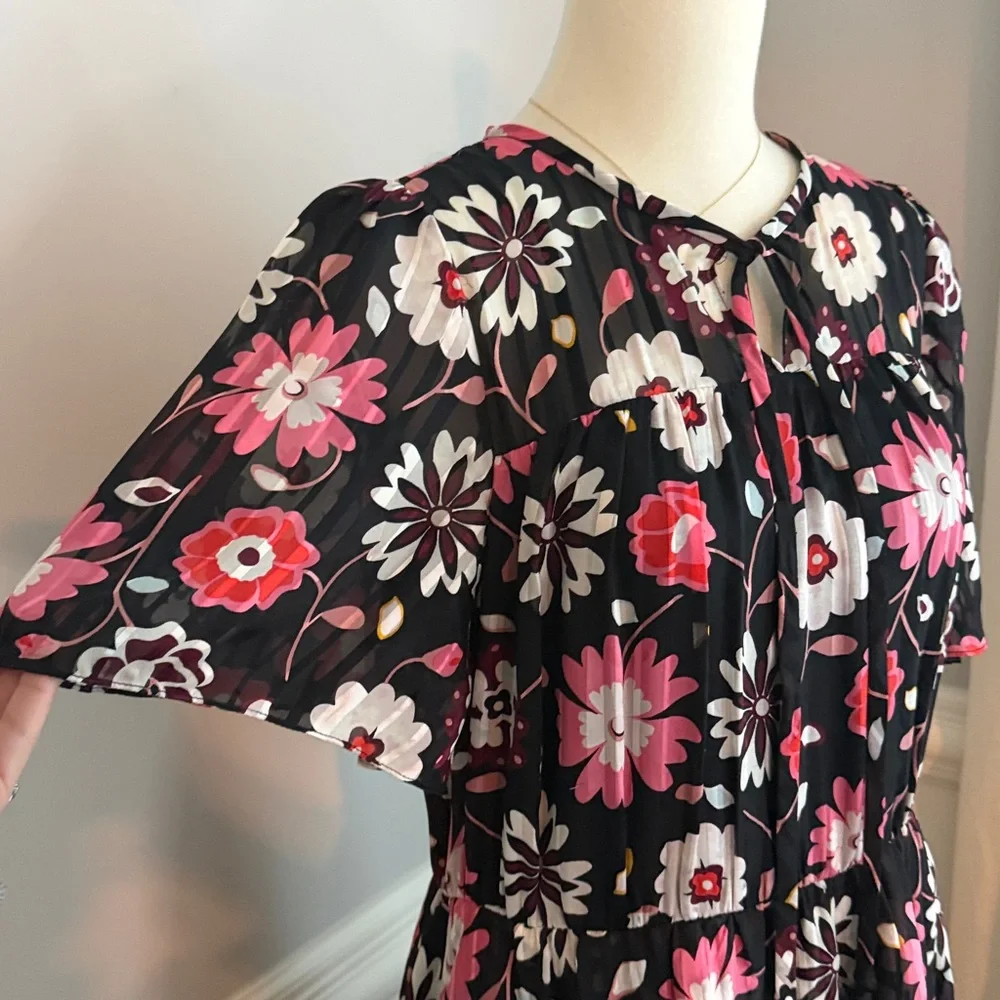 Kate Spade Casa Floral Silk Midi Dress